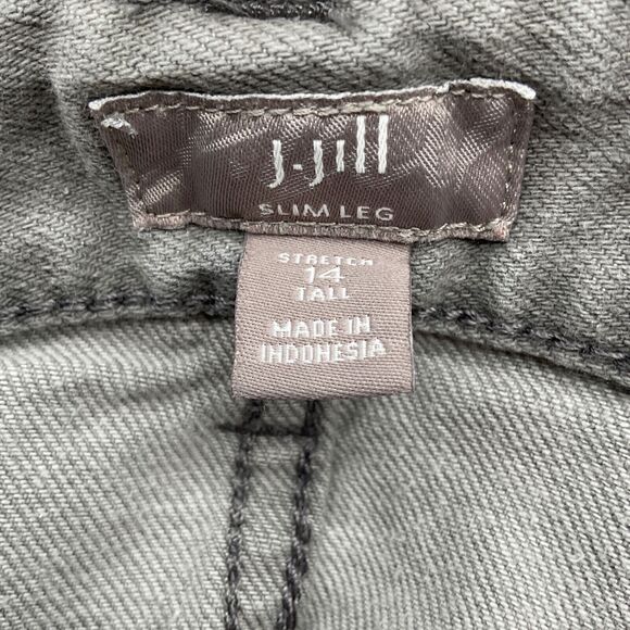 J. Jill Women's Slim Leg Stretch Jeans Size 14 Tall Light Gray - Picture 3 of 9